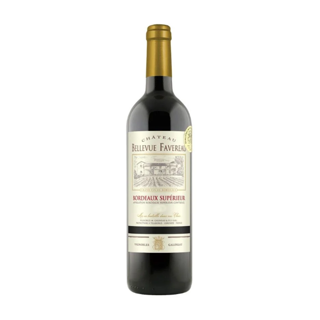 Caixa com 6 garrafas de 750 ml do Vinho Tinto Francês Chateau Bellevue Favereau 2019