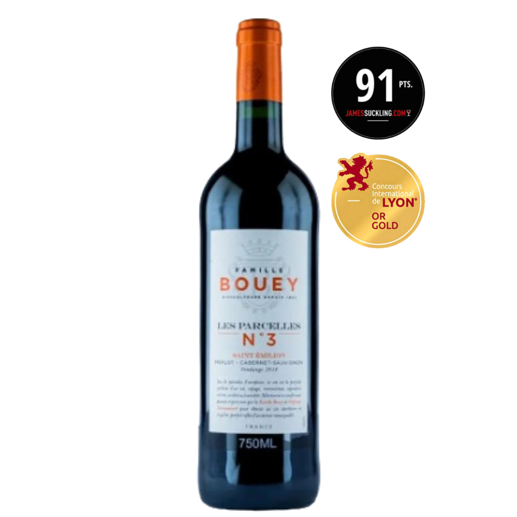 MAISON BOUEY - LES PARCELLES N° 3 MERLOT - CABERNET SAUVIGNON - AOC SAINT EMILION 2018